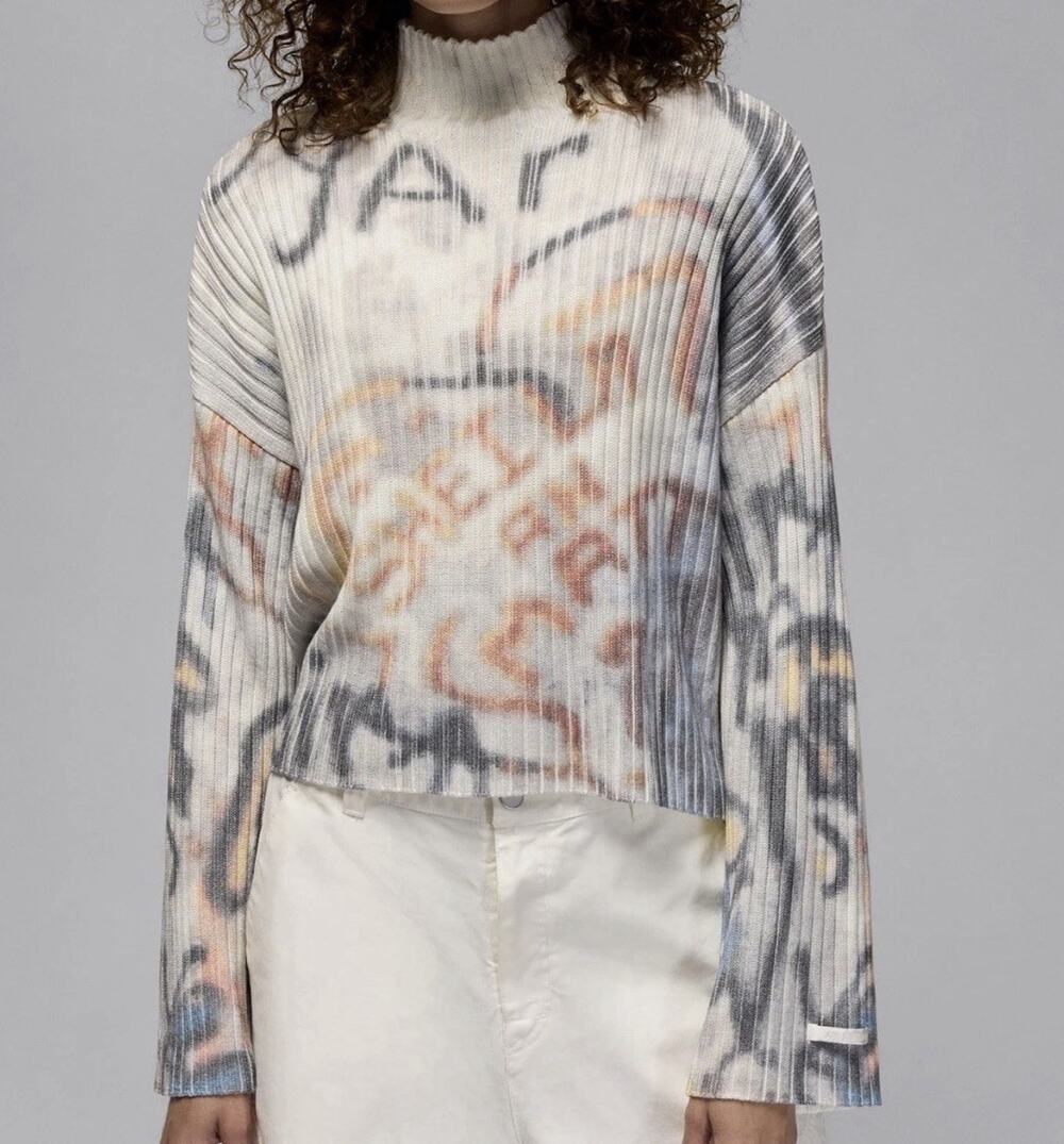 Nike Air Jordan Women's Sweater Loose Fit Oversized Large NWT Cream HV0298-901